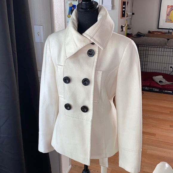 Zara Cream Wool Coat - Picture 2 of 10